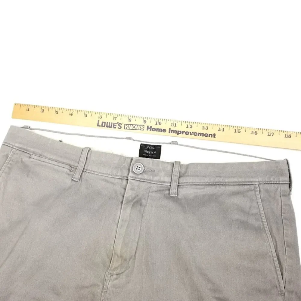 J.Crew 484 Broken In Slim-Fit Washed Gray Chino Pants Minimal Casual Trousers